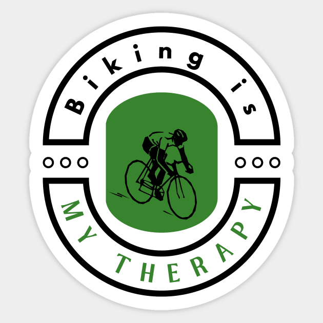 Biking is my therapy motivational design Sticker by Digital Mag Store